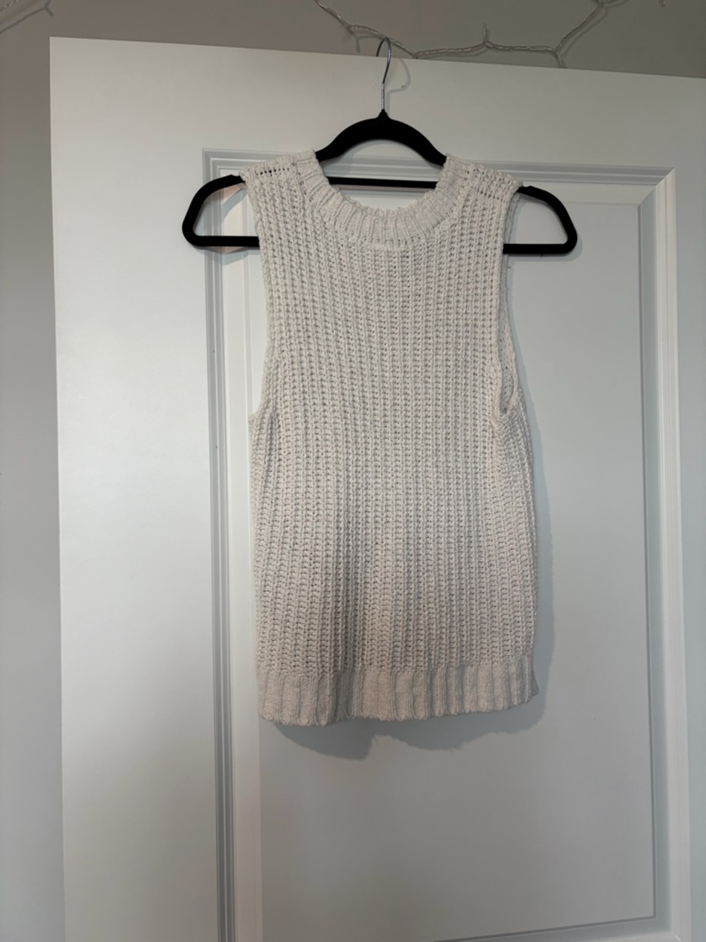 Abercrombie & Fitch Cream Crochet Knit Tank